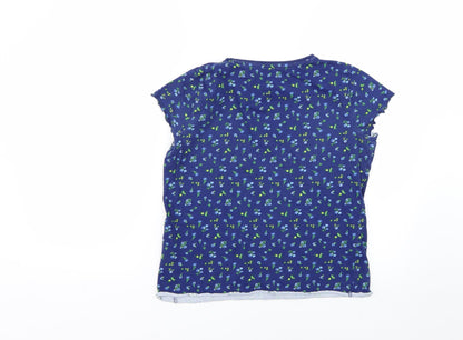 F&F Girls Blue Floral  Basic T-Shirt Size 12-13 Years