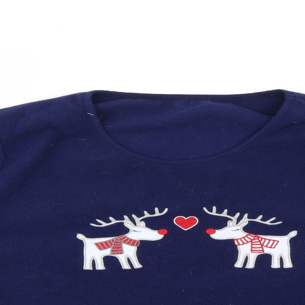 Preworn Womens Blue Geometric  Top Pyjama Top Size L  - Christmas