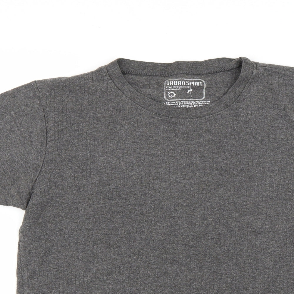 UrbanSpirit Womens Grey   Basic T-Shirt Size L