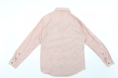 Mens UK Size M f.f.p factory Pink  Button-Up Long Sleeve Casual Shirt