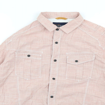 Mens UK Size M f.f.p factory Pink  Button-Up Long Sleeve Casual Shirt