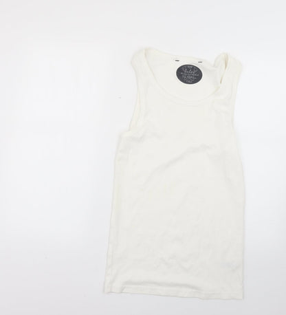 Womens UK Size M Preworn White Basic T-Shirt