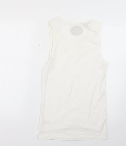 Womens UK Size M Preworn White Basic T-Shirt