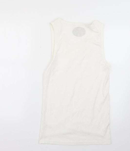 Womens UK Size M Preworn White Basic T-Shirt