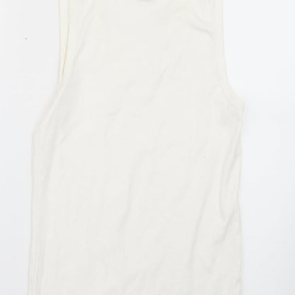 Womens UK Size M Preworn White Basic T-Shirt