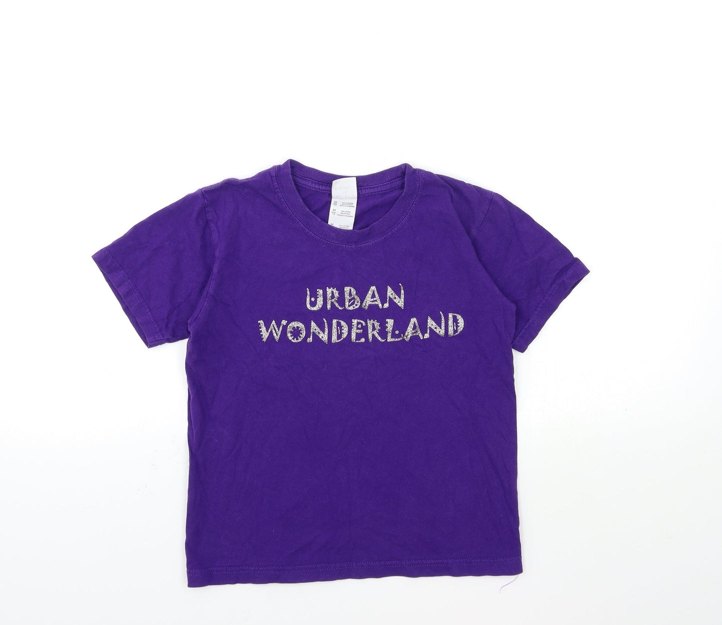 Gildan Girls Purple   Basic T-Shirt Size 7-8 Years  - URBAN WONDERLAND