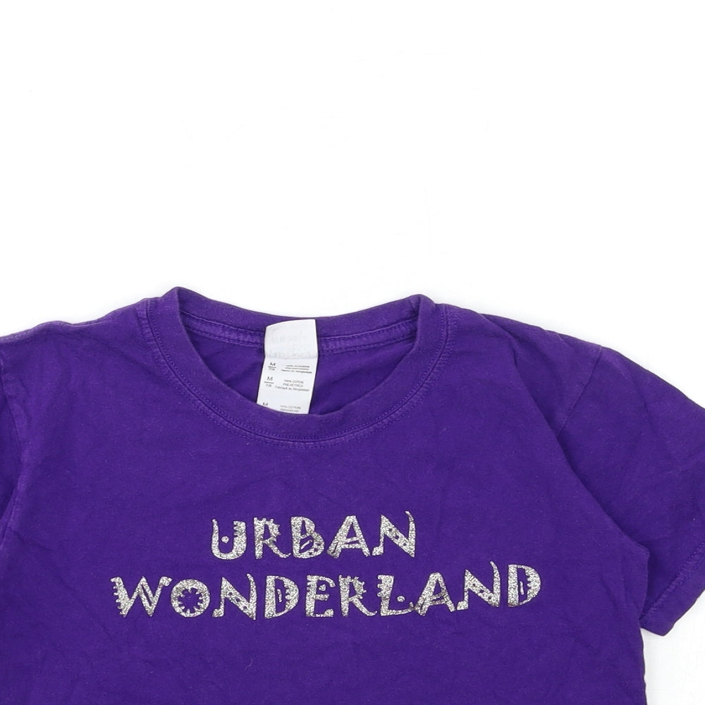 Gildan Girls Purple   Basic T-Shirt Size 7-8 Years  - URBAN WONDERLAND