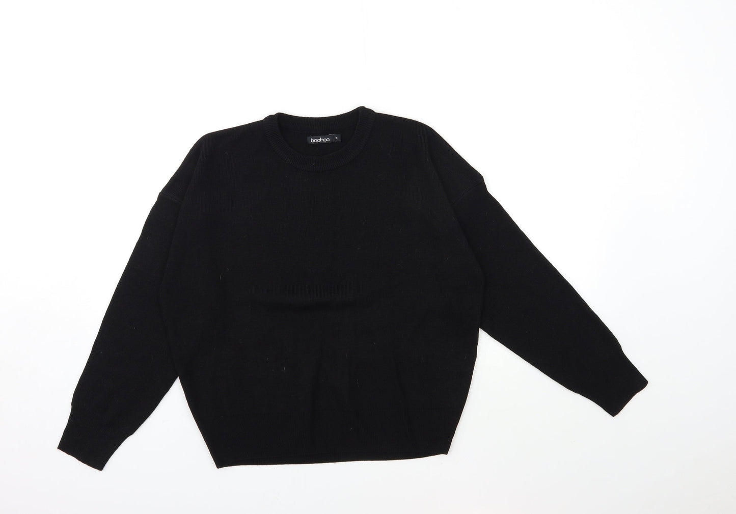 Boohoo Womens Black  Knit Pullover Jumper Size M