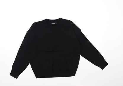 Boohoo Womens Black  Knit Pullover Jumper Size M