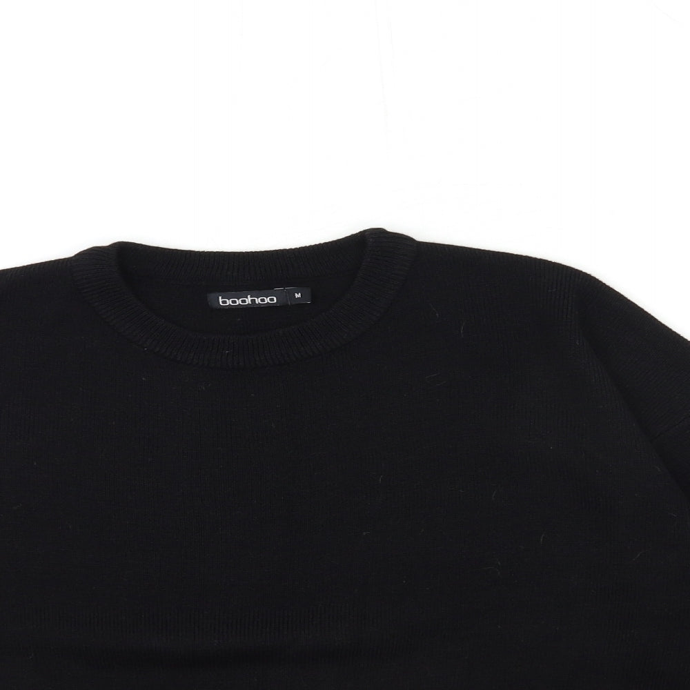 Boohoo Womens Black  Knit Pullover Jumper Size M