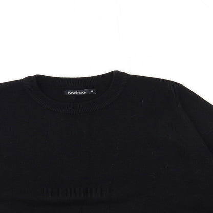 Boohoo Womens Black  Knit Pullover Jumper Size M