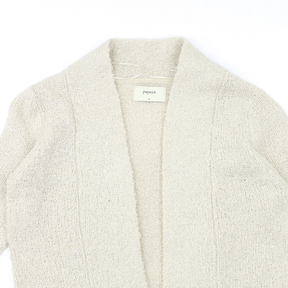 Womens UK Size S Papaya Beige Cardigan Jumper