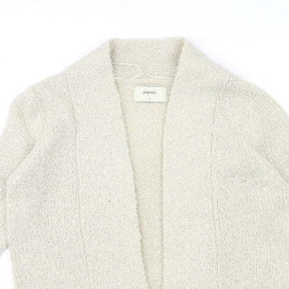 Womens UK Size S Papaya Beige Cardigan Jumper