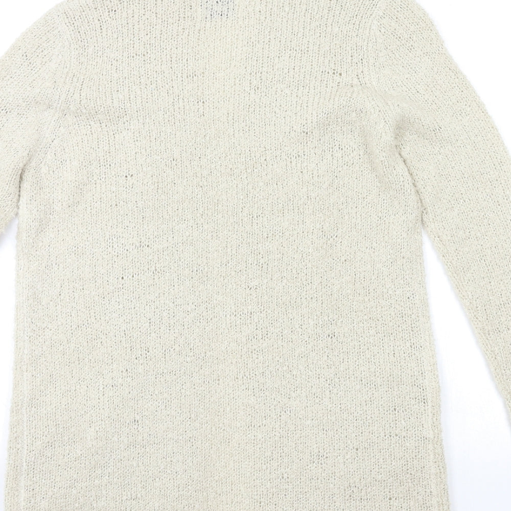 Womens UK Size S Papaya Beige Cardigan Jumper