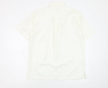 Mens UK Size S Lee Cooper White  Button-Up Short Sleeve Casual Shirt
