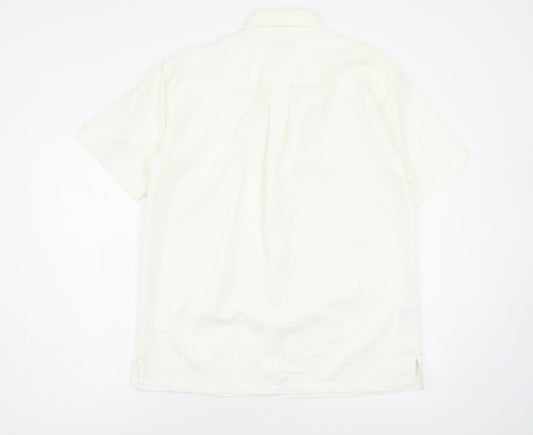 Mens UK Size S Lee Cooper White  Button-Up Short Sleeve Casual Shirt