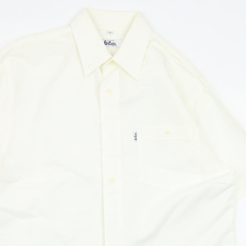 Mens UK Size S Lee Cooper White  Button-Up Short Sleeve Casual Shirt