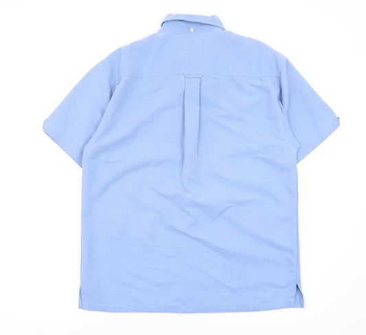 Mens UK Size S Lee Cooper Blue  Button-Up Short Sleeve Casual Shirt