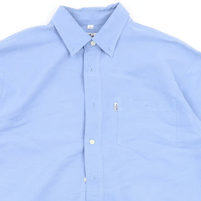 Mens UK Size S Lee Cooper Blue  Button-Up Short Sleeve Casual Shirt