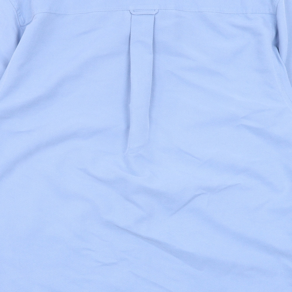 Mens UK Size S Lee Cooper Blue  Button-Up Short Sleeve Casual Shirt