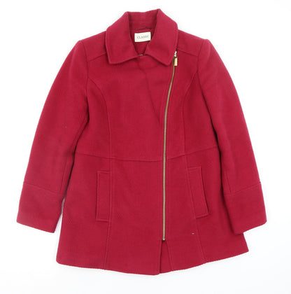 Classic Womens Red   Overcoat Coat Size 10