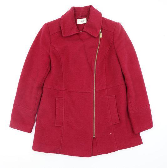 Classic Womens Red   Overcoat Coat Size 10