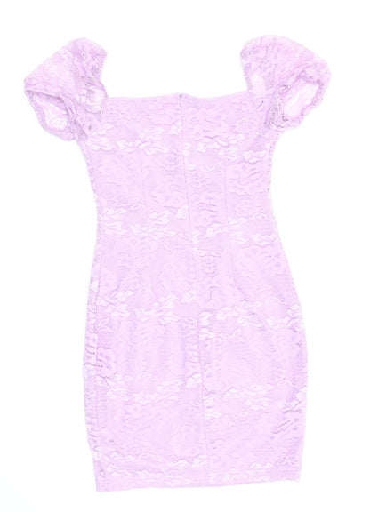 Missguided Womens Purple Floral  Bodycon  Size 8