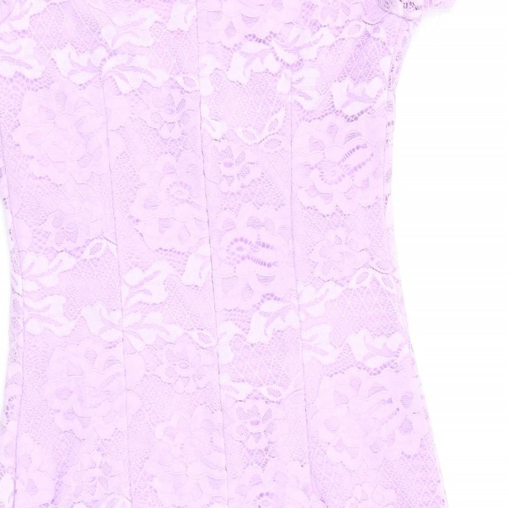 Missguided Womens Purple Floral  Bodycon  Size 8