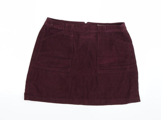 F*F Womens Purple  Corduroy Mini Skirt Size 12
