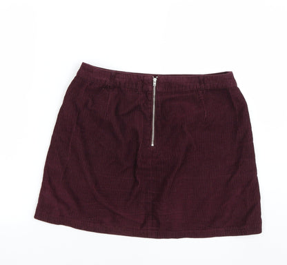 F*F Womens Purple  Corduroy Mini Skirt Size 12