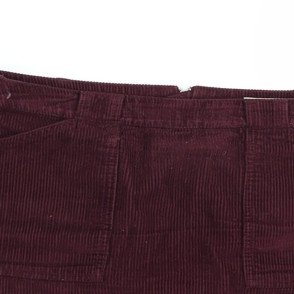 F*F Womens Purple  Corduroy Mini Skirt Size 12