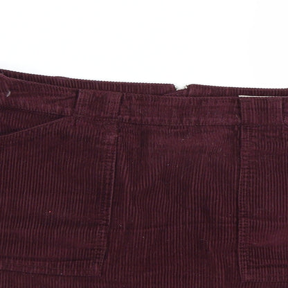 F*F Womens Purple  Corduroy Mini Skirt Size 12