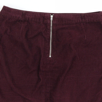 F*F Womens Purple  Corduroy Mini Skirt Size 12