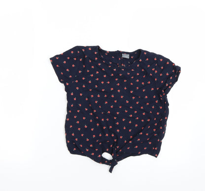 NEXT Girls Blue Polka Dot  Basic T-Shirt Size 9 Years  - Apples