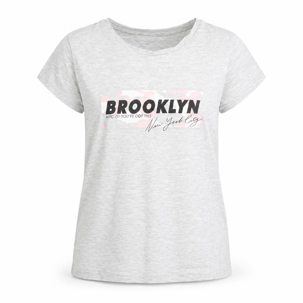 Front view of George girls’ grey basic t-shirt, size 8-9, years - nyc