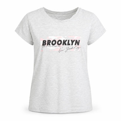 Front view of George girls’ grey basic t-shirt, size 8-9, years - nyc