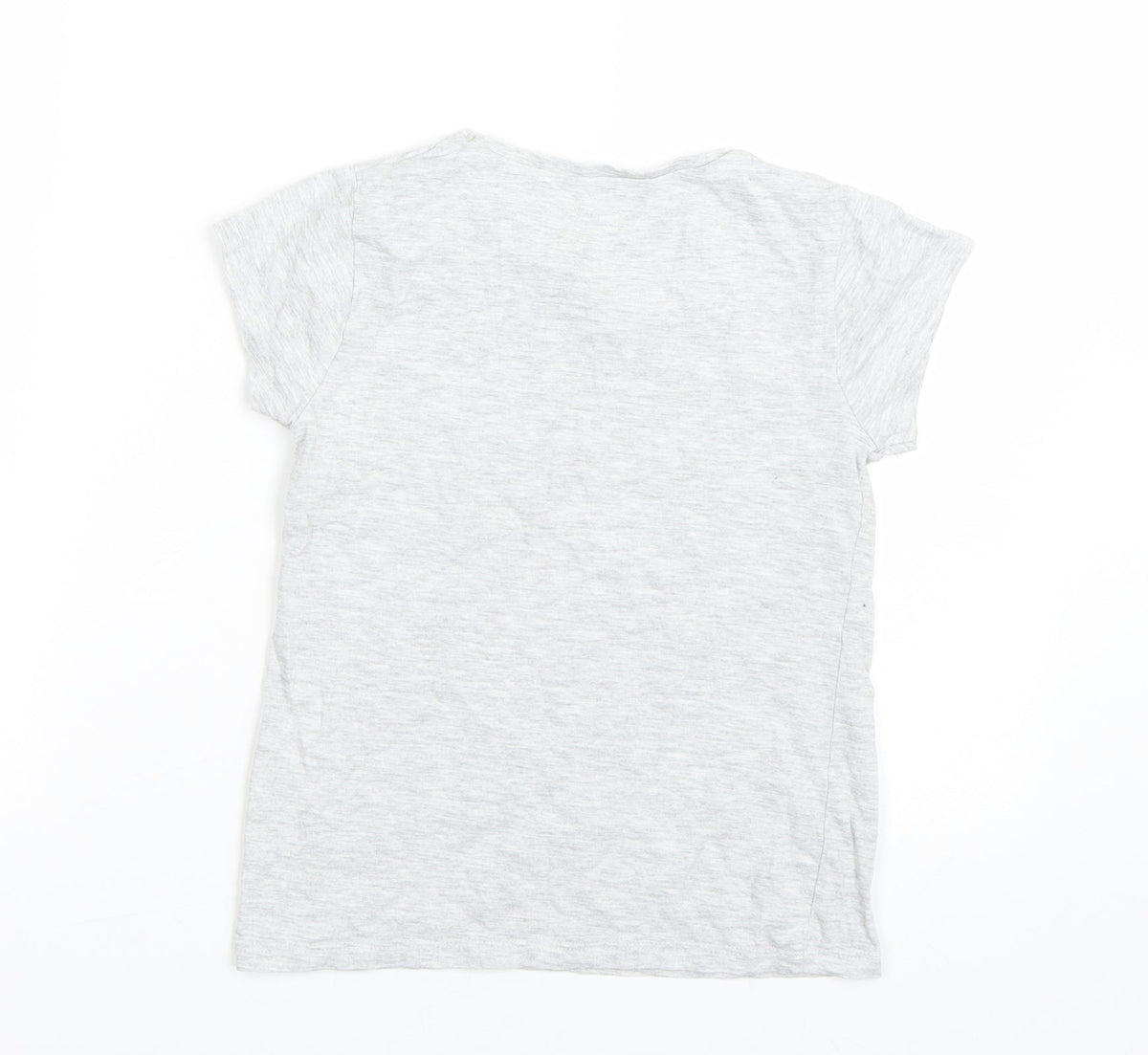 Back view of George girls’ grey basic t-shirt, size 8-9, years - nyc