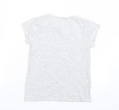 Back view of George girls’ grey basic t-shirt, size 8-9, years - nyc