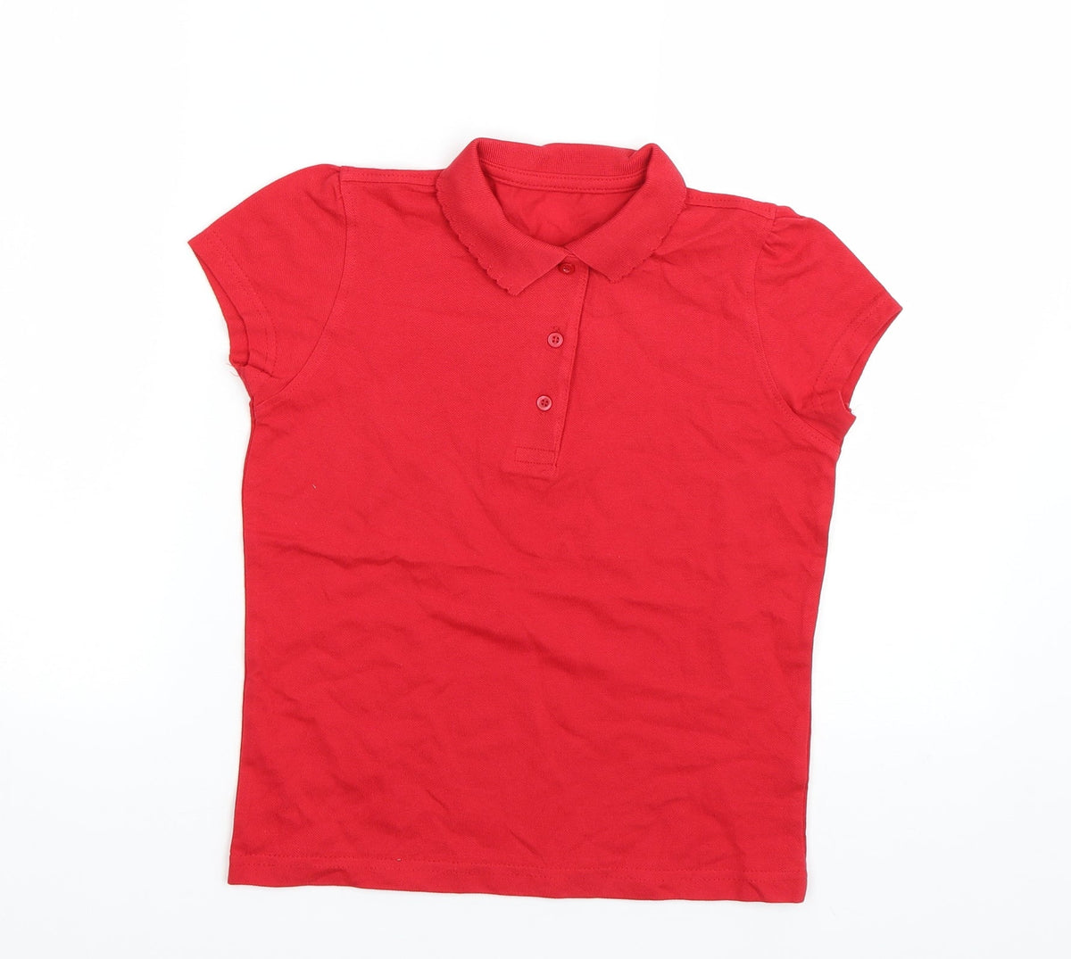 Additional front view of George girls’ red basic polo, size 8-9, years - school uniform