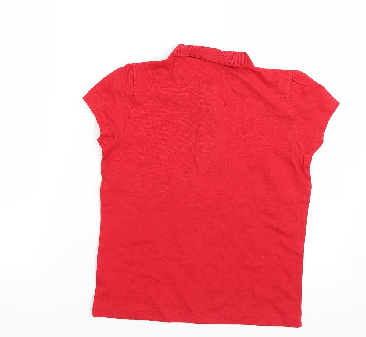 Back view of George girls’ red basic polo, size 8-9, years - school uniform