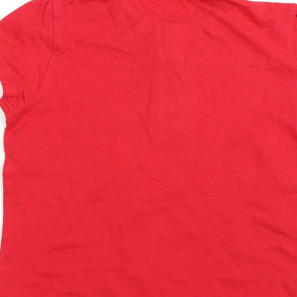 Brand and care label for George girls’ red basic polo, size 8-9, years - school uniform
