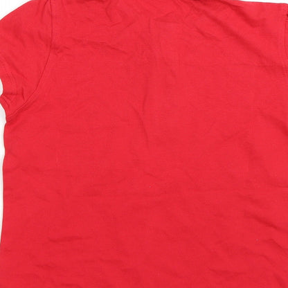 Brand and care label for George girls’ red basic polo, size 8-9, years - school uniform