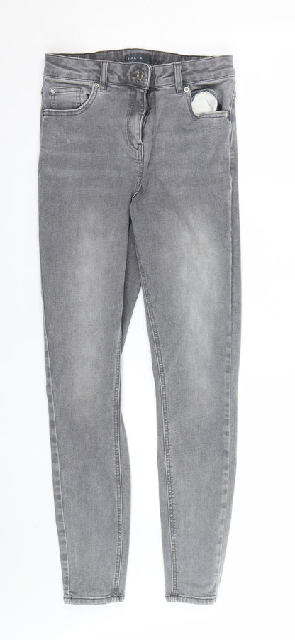 Womens UK Size 10 Papaya Regular Fit Skinny Grey Jeans