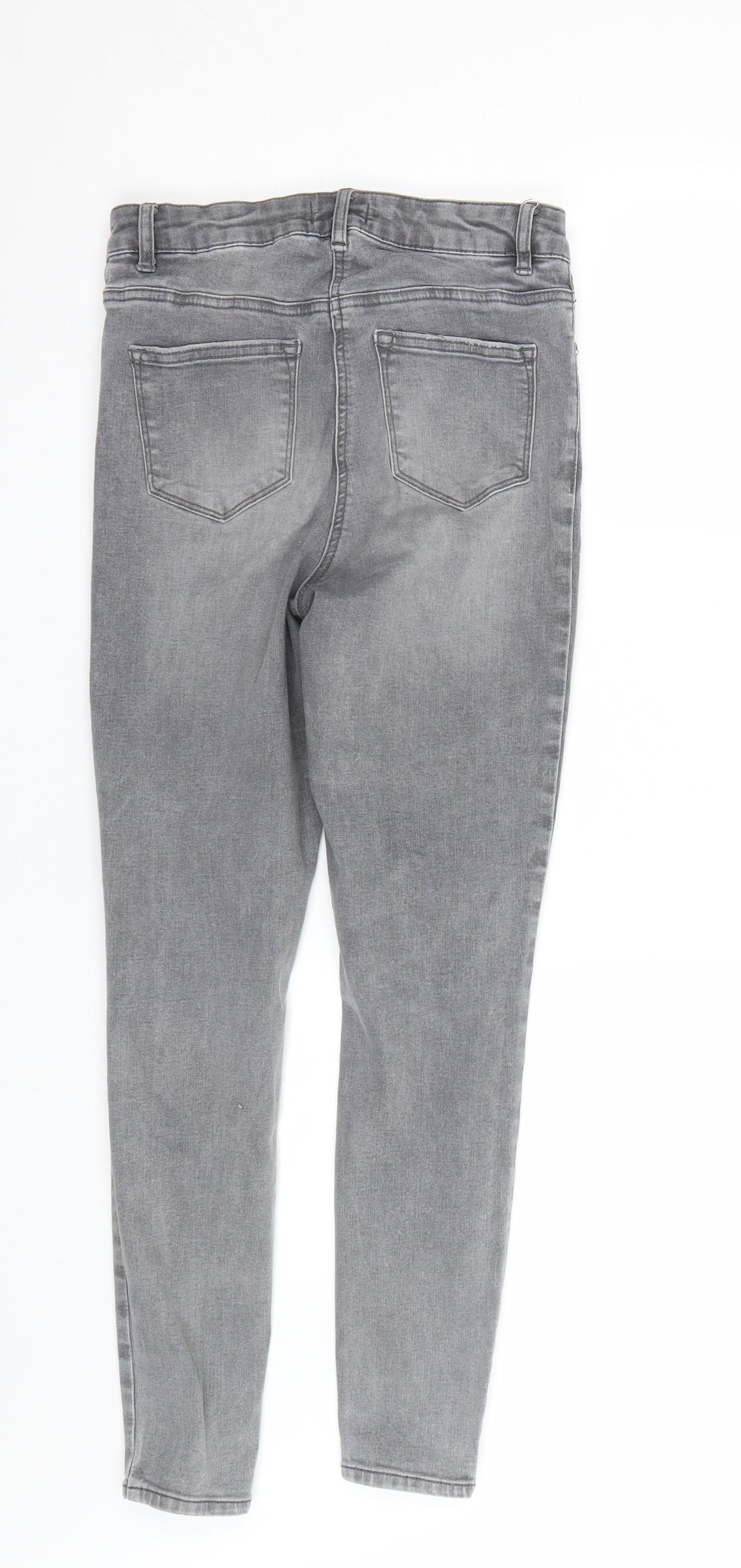 Womens UK Size 10 Papaya Regular Fit Skinny Grey Jeans