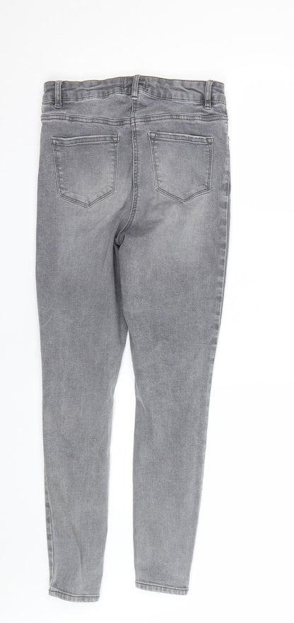 Womens UK Size 10 Papaya Regular Fit Skinny Grey Jeans