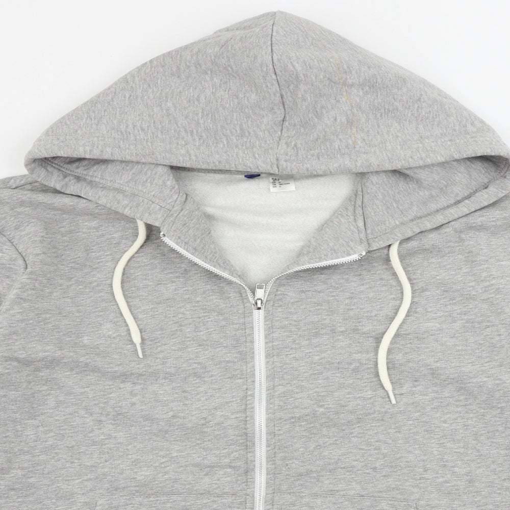 Mens UK Size L Preworn Grey Full Zip Hoodie