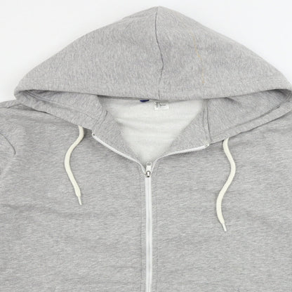 Mens UK Size L Preworn Grey Full Zip Hoodie