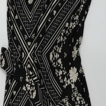 Preworn  Womens Black Geometric  A-Line  Size 8