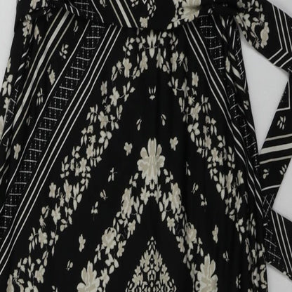 Preworn  Womens Black Geometric  A-Line  Size 8
