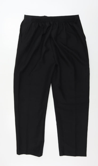 Womens UK Size 20 Preworn Regular Fit  Black Trousers